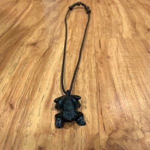 Unknown jade frog necklace